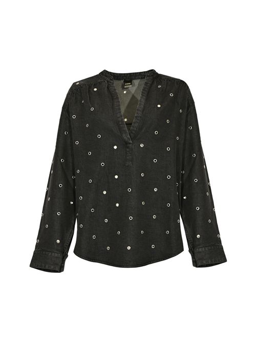 Blusa in denim Bellicoso in denim con borchie PINKO | 105785 A33BZ99